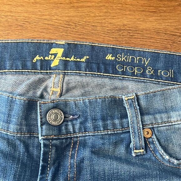7 For All Mankind Skinny Crop & Roll Jeans - Picture 2 of 6